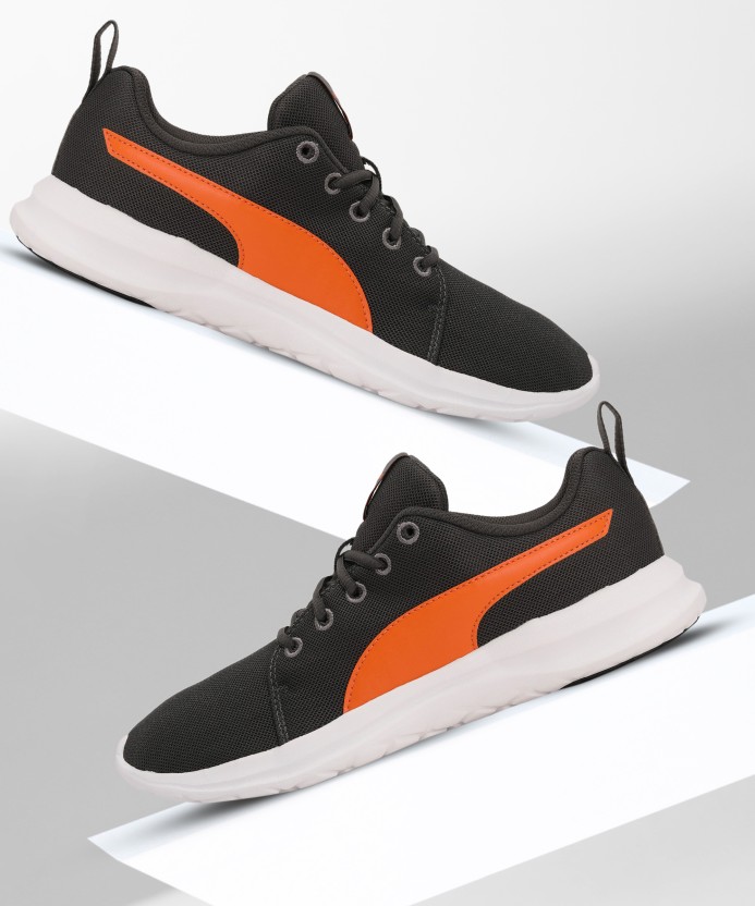 Puma Dryflex IDP Running Shoes For Men  (Black, Orange , 8)