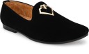 Gold Diamond Loafers For Men  (Black)