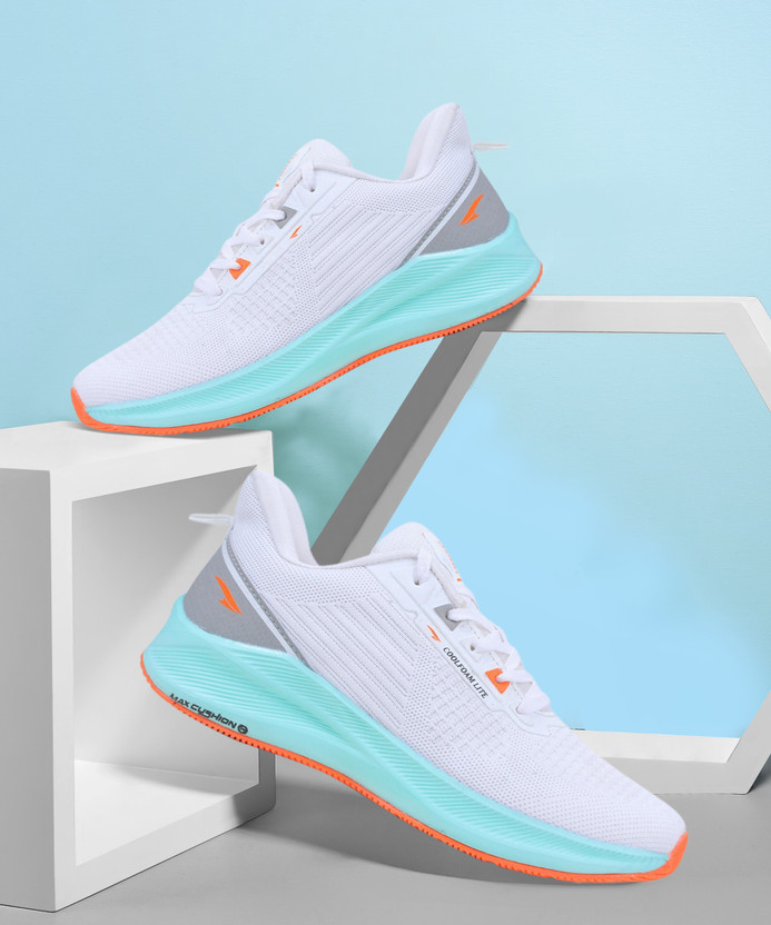 Running Shoes For Men  (White, Blue , 6)
