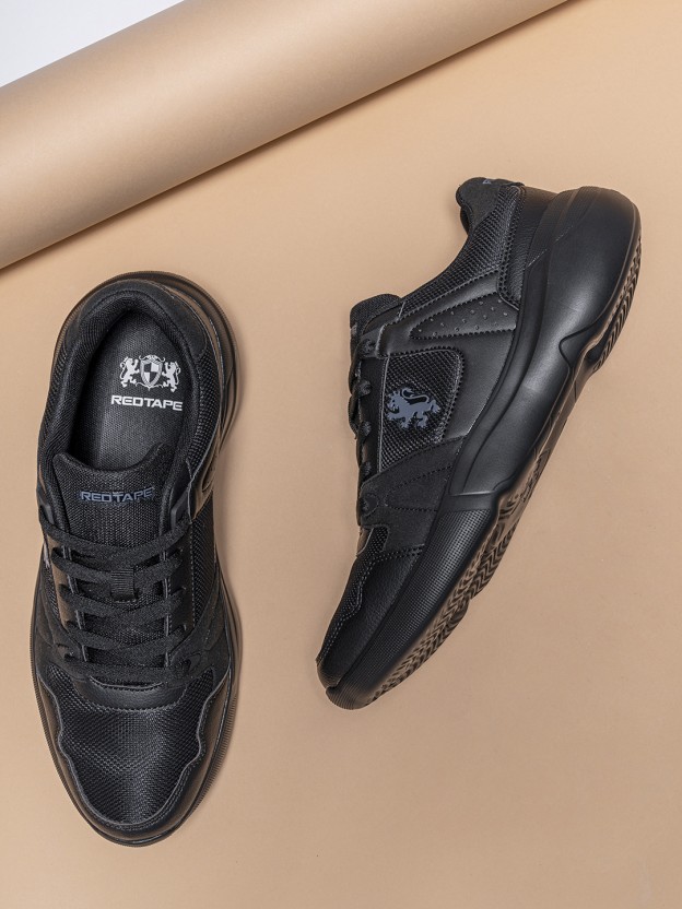 Sneaker Casual Shoes for Men | Soft Cushioned Insole, Slip-Resistance Sneakers For Men  (Black , 6)