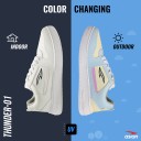 Thunder-01 White Canvas, Sneakers For Men  (White, Yellow)