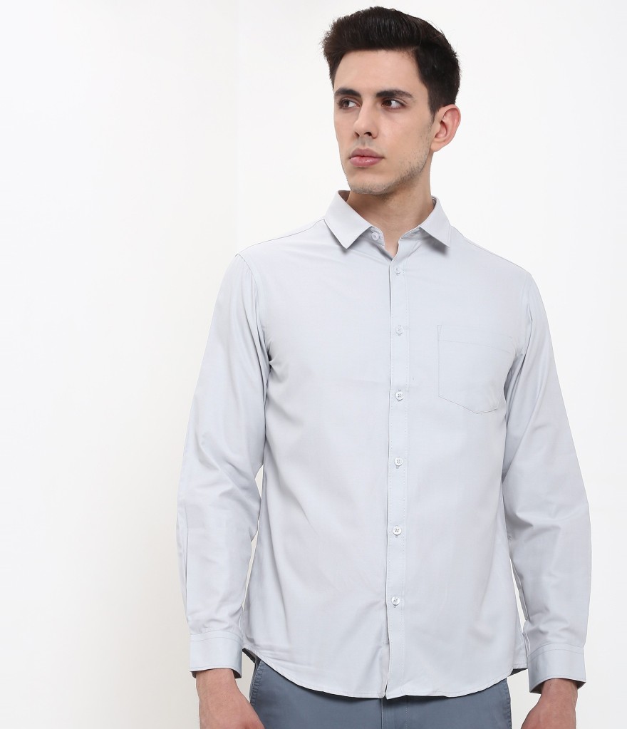 Men Regular Fit Solid Spread Collar Formal Shirt