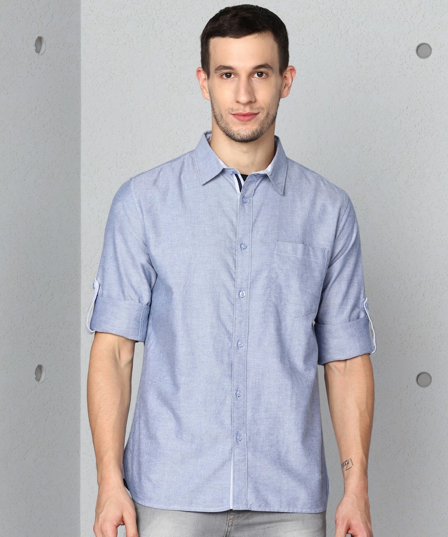 Men Slim Fit Solid Formal Shirt