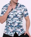 Men Regular Fit Printed Spread Collar Casual Shirt