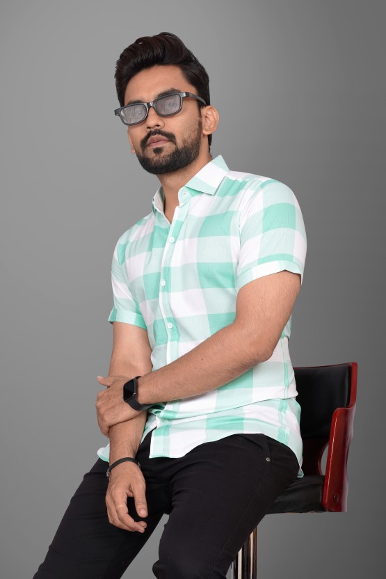 Men Regular Fit Printed Spread Collar Casual Shirt