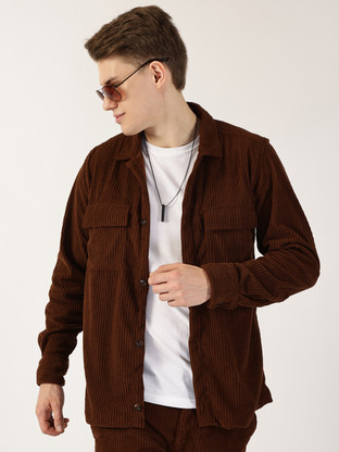 THOMAS SCOTT - Men Oversized Fit Self Design Spread Collar Casual Shirt