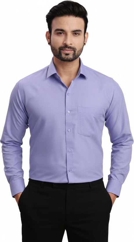 Colours 'n' Collars - Men Regular Fit Solid Spread Collar Formal Shirt
