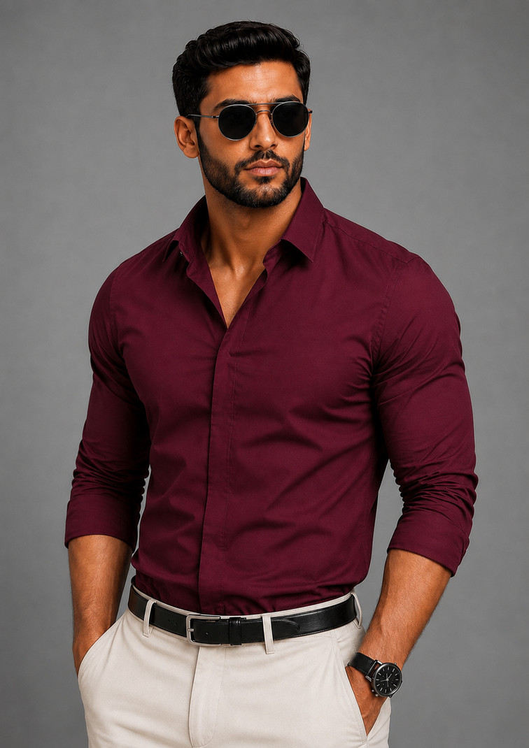 RADHI FASHION Men Regular Fit Solid Spread Collar Formal Shirt