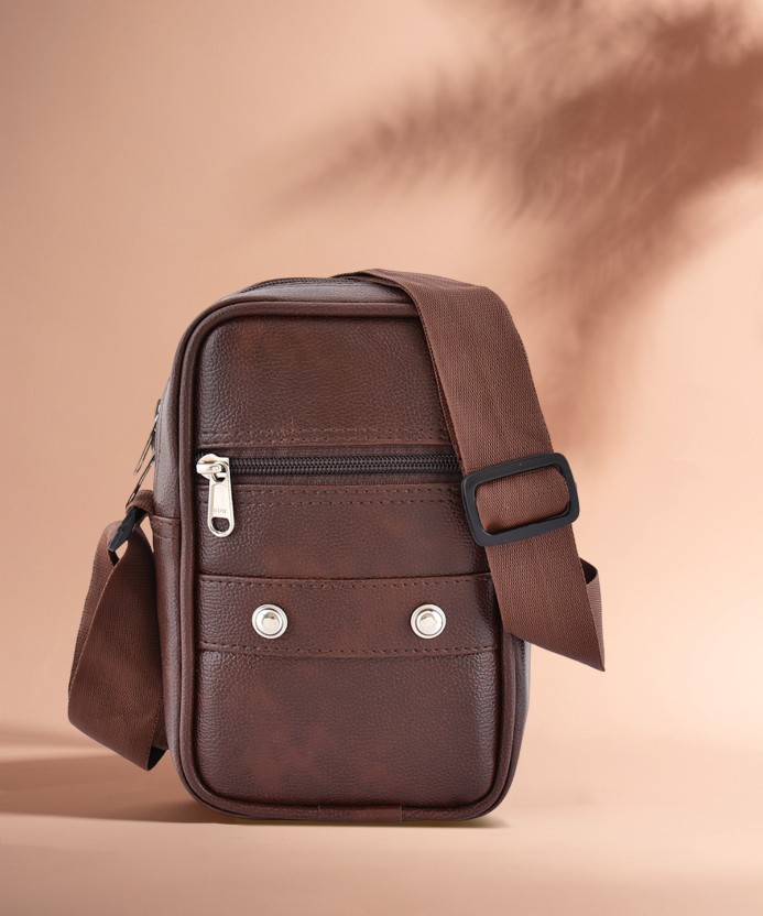 Brown Men Sling Bag
