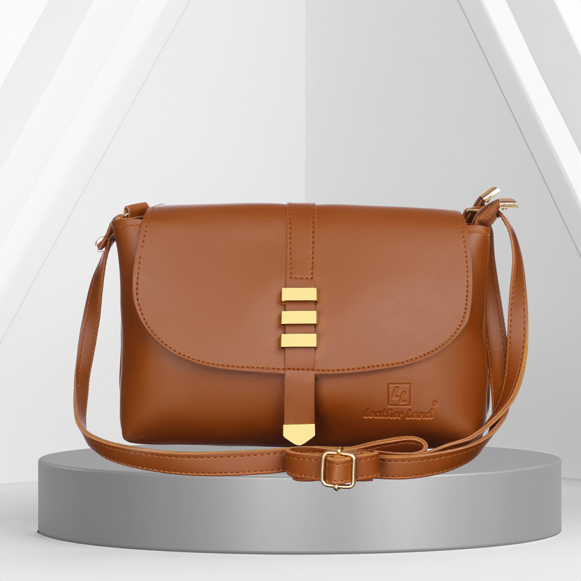 Tan Women Sling Bag Gorgeous TRISHUL Sling in Brick Tan