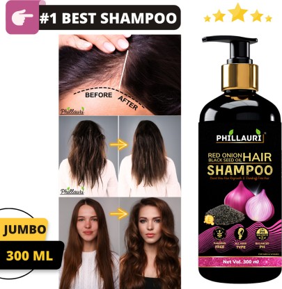 Phillauri Anti Dandruff and Silky Hair Onion Blackseed Shampoo 300ml  (300 ml)