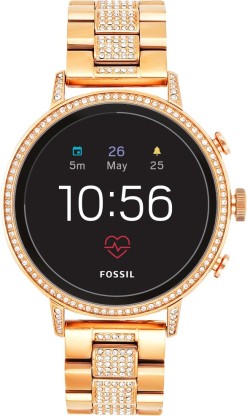 Fossil 4th Gen Venture HR Smartwatch  (Gold Strap Regular)