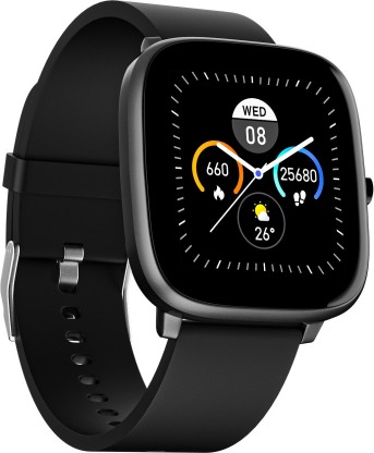Noise ColorFit Qube Smartwatch  (Black Strap, Regular)