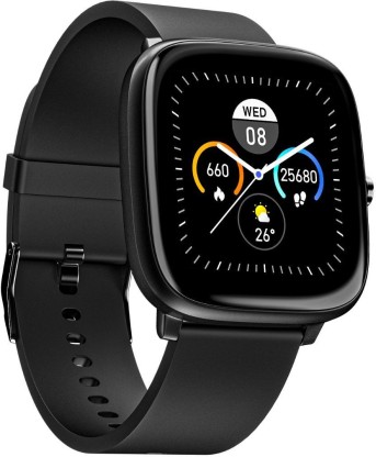 Noise ColorFit Qube SpO2 Smartwatch  (Black Strap, Regular)