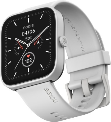 Noise ColorFit Caliber Smartwatch  (White Strap, Regular)