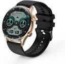 Pebble Cosmos luxe 1.36" AMOLED Always-on Display Bluetooth calling(Midnight Gold) Smartwatch  (Charcoal Strap, Regular)