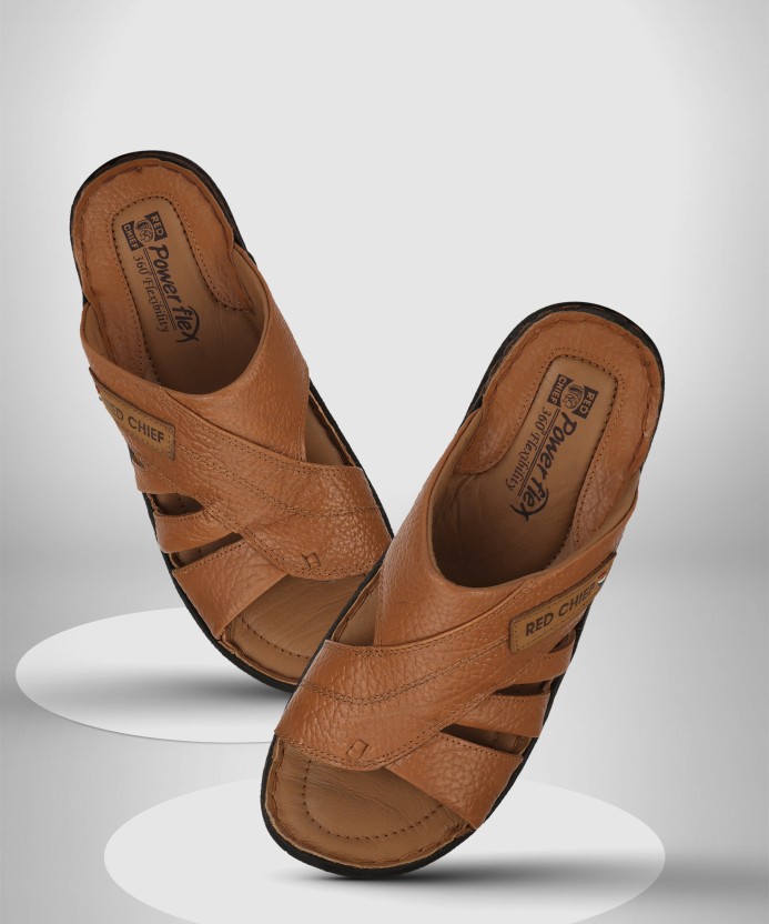 Men Flats Sandal  (Tan , 6)