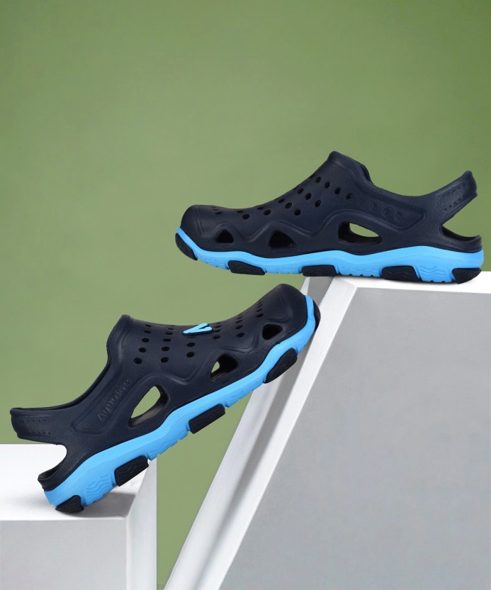 Men Comfort, Anti-Skid Clogs Sandal  (Navy, Blue , 8)