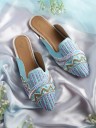 Women Blue Flats Sandal