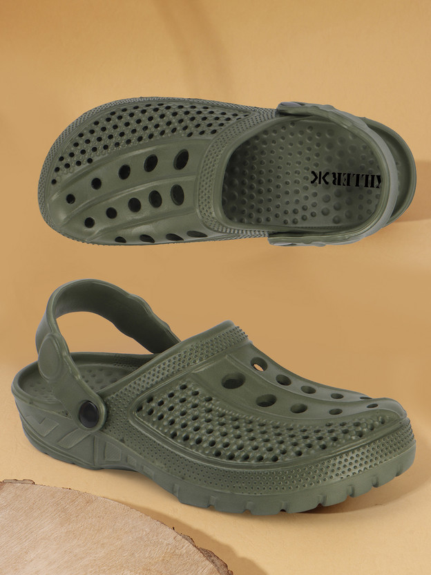 Men Clogs Sandal  (Olive , 6)