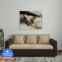 Bharat Lifestyle Tulip Fabric 3 Seater  Sofa  (Finish Color - Cream Brown, DIY(Do-It-Yourself))