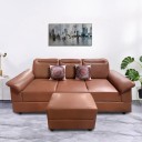 ELTOP Lifestyle Marco Leatherette 4 Seater  Sofa  (Finish Color - Tan, Pre-assembled)