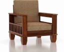 marutiwood Fabric 1 Seater  Sofa  (Finish Color - Teak, DIY(Do-It-Yourself))