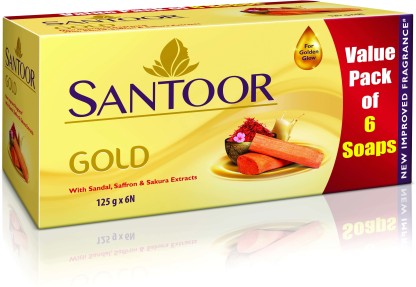 santoor Gold Soap  (6 x 125 g)