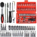 ChinuStyle 46PCS Sockets, Extension Bars, Mechanic Tool Kits for Household Auto Repair Socket Set  (Pack of 46)