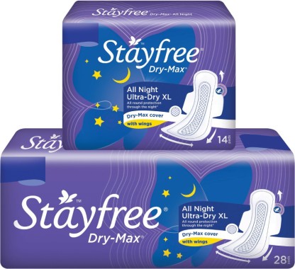 STAYFREE Dry Max All Night combo of 42 pads Sanitary Pad  (Pack of 42)