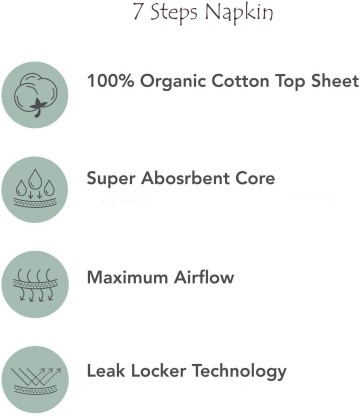 Seven Steps Menstrual Ultra Thin Regular Sanitary Napkins with Wings Sanitary Pad  (Pack of 7)