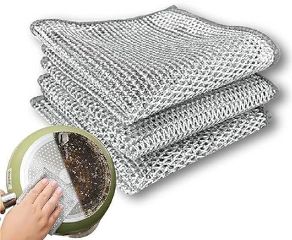 Tooltrave Wire Dishwashing cloth,Cleaning Scrubber Scrub Pad for Kitchen Washer Steel Rag Scrub Pad  (Regular, Pack of 3)