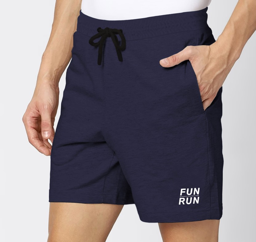 Self Design Men Dark Blue Regular Shorts