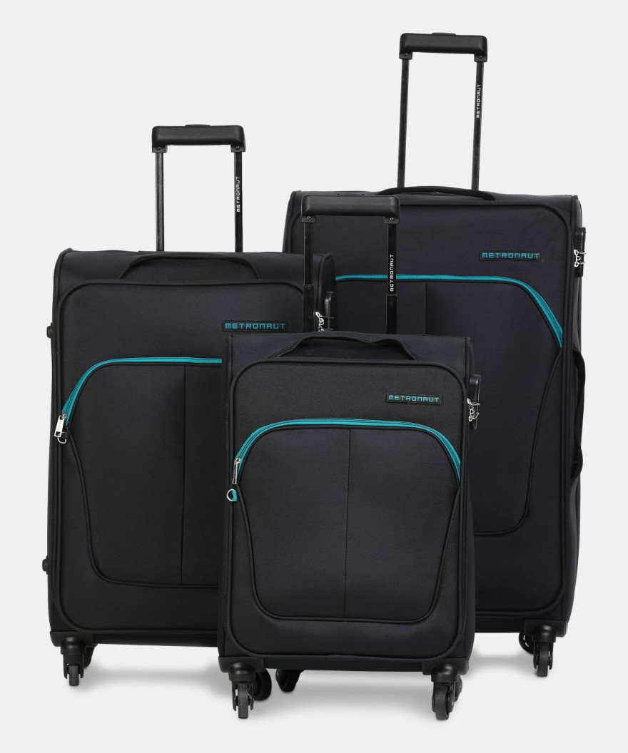 Soft Body Set of 3 Luggage - Supreme Combo Set (30inch+26inch+22inch) - Black