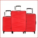 Hard Body Set of 3 Luggage 4 Wheels - TRIPRISM SPINNER 3PC SET RED - Red