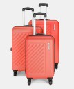 Hard Body Set of 3 Luggage - TRACK- Scarlet Red- Combo Set (30"+26"+22") - Red