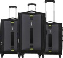 Soft Body Set of 3 Luggage - GAMMA - Black