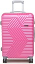 Medium Check-in Suitcase (65 cm) - Hard Sided ABS and PC 4 Wheel Spinner, Unbreakable Bag with Combi Lock(ZX-7465)) - Pink