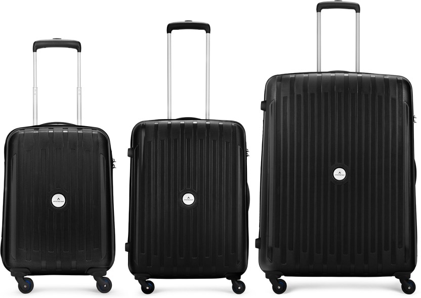 Hard Body Set of 3 Luggage 4 Wheels - ARMSTRONG SET 53+65+78 360 JBK - Black