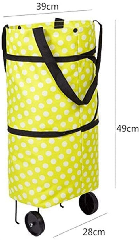 Small Overnighter & Briefcase (5 inch) 2 Wheels - Shopping Trolley Bag with Wheels Easy to Carry Traveling Bag cart - Green