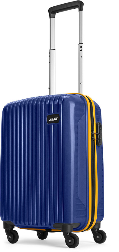 ALFA by VIP - Small Cabin Suitcase (55 cm) 4 Wheels - Excel Polypropylene | Trolley Bag With Combination Lock - Blue