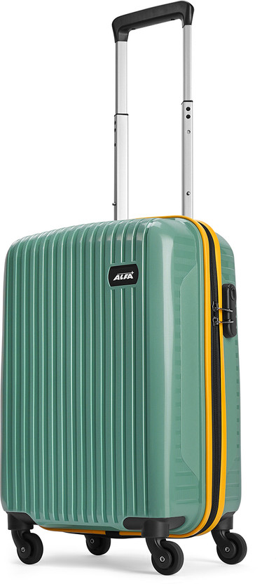 Small Cabin Suitcase (55 cm) 4 Wheels - Excel Polypropylene | Trolley Bag With Combination Lock - Green