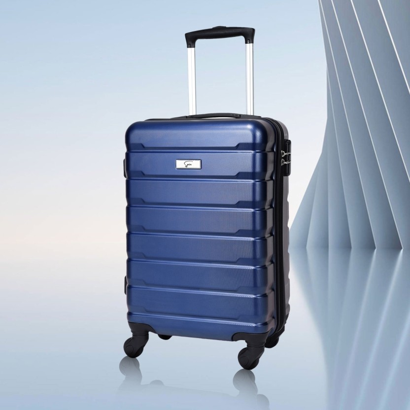 Small Check-in Suitcase (55 cm) 4 Wheels - RAY- Oxford Blue Cabin size Polycarbonate hard top, trolley capacity upto 10kg - Blue
