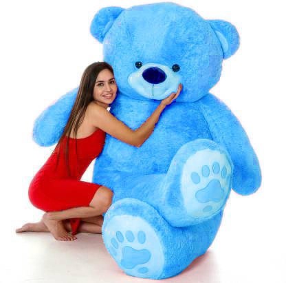 LittleBuoy Giftwa -3 Fit teddy bear so cute & soft very attractive looking (Best for Someone Special) (Sky blue)  - 92 cm  (sky blue)