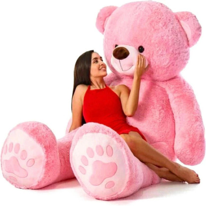 vtb retail stuffed toys 4 feet pink teddy bear / high quality / love teddy For girls valentine & Anniversary gift / cute and soft teddy bear -122 cm (Pink)  - 48 inch  (Pink)