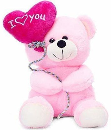 Osjs Teddy Bear Soft Toy (30cm, Pink) love  - 30 cm  (Pink)