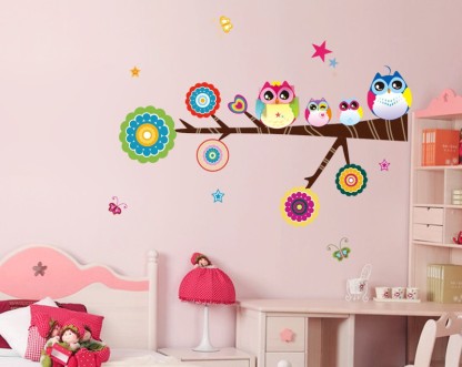 Aquire Lovely Star Owl family Medium PVC Vinyl  (Pack of 1)
