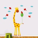 Nilaya by ASIAN PAINTS Giraffe Birds & Balloons Vinyl Wall Sicker Large Removable Sticker  (Pack of 1)
