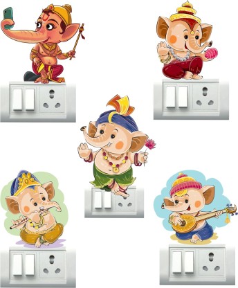 VCREATE DECOR Medium Vinyl  Sticker  (Pack of 5)