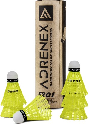 Adrenex by Flipkart S201 Nylon Shuttle  - Yellow  (Slow, 75, Pack of 6)